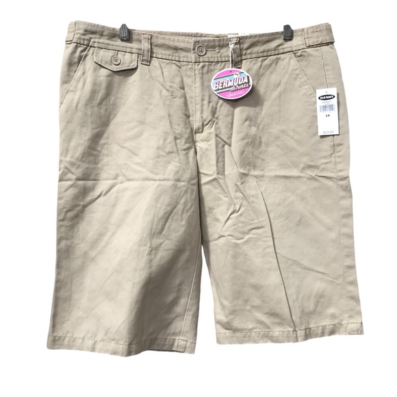 Old Navy Pants - NEW - Old Navy Khaki Bermuda Shorts Low Waist size 14 NWT ladies